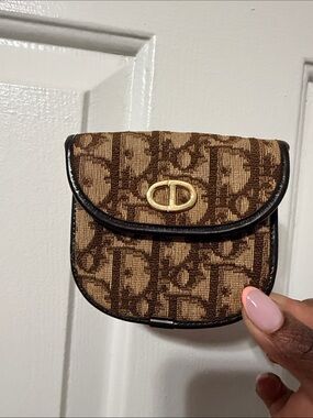 Dior Brown Monogram Foldover Coin Pouch